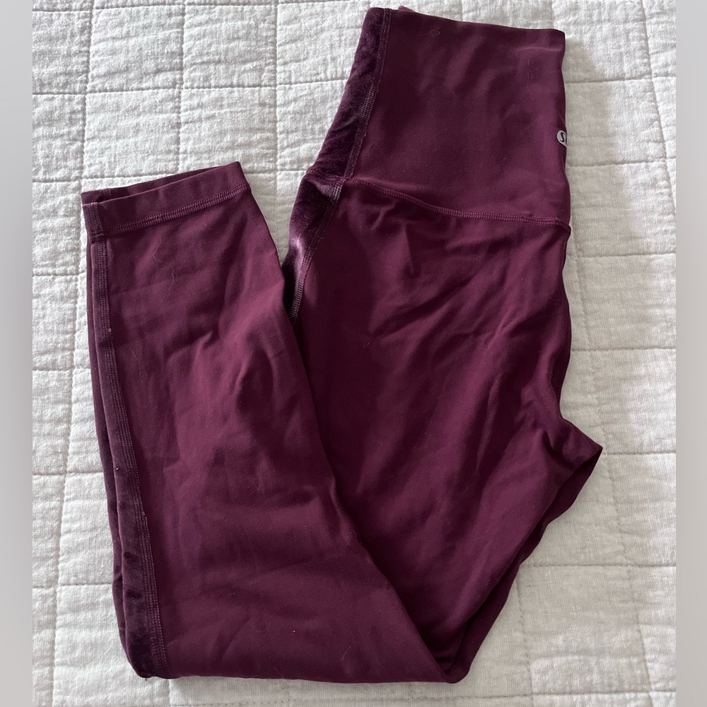 Lululemon Align Super High Rise Crop Velvet Garnet Size 6